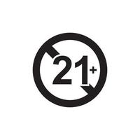 Verbot 21 plus Symbol vektor