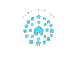 Home-Icon-Set-Design auf weißem Hintergrund. vektor