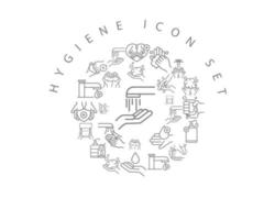 Hygiene-Icon-Set-Design auf weißem Hintergrund. vektor