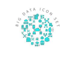 Big Data-Icon-Set-Design auf weißem Hintergrund vektor