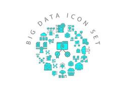 Big Data-Icon-Set-Design auf weißem Hintergrund vektor