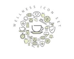 Wellness-Interface-Icon-Set-Design auf weißem Hintergrund. vektor