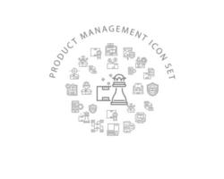 Produktmanagement-Icon-Set-Design auf weißem Hintergrund. vektor