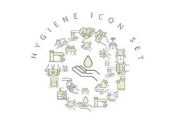 Hygiene-Icon-Set-Design auf weißem Hintergrund. vektor