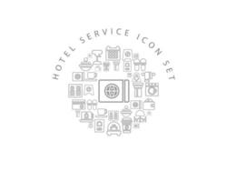 hotell service ikon uppsättning design på vit bakgrund vektor