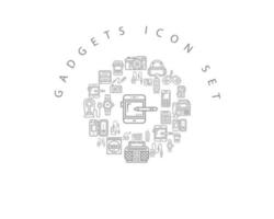 Gadget-Icon-Set-Design auf weißem Hintergrund. vektor