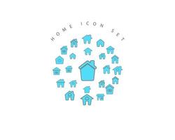 Home-Icon-Set-Design auf weißem Hintergrund. vektor