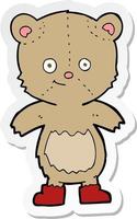 Aufkleber eines niedlichen Cartoon-Teddybären vektor