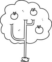 skurrile Strichzeichnung Cartoon-Baum vektor