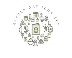 Ostern-Tag-Icon-Set-Design auf weißem Hintergrund. vektor