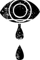 verzweifeltes symbol weinendes auge vektor