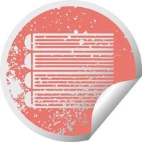 Distressed Circular Peeling Sticker Symbol Stapel Bücher vektor