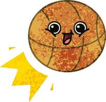 Cartoon-Basketball im Retro-Illustrationsstil vektor