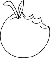 knäppa linjeteckning tecknad äpple vektor