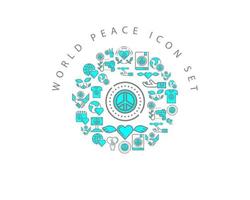 värld fred ikon uppsättning design på vit bakgrund. vektor