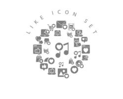 wie Icon-Set-Design auf weißem Hintergrund vektor