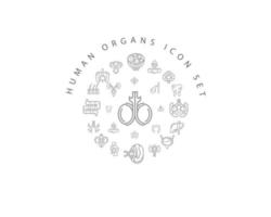 mänsklig organ ikon uppsättning design på vit bakgrund. vektor