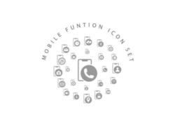 Mobile Funktionssymbol-Set-Design auf weißem Hintergrund. vektor