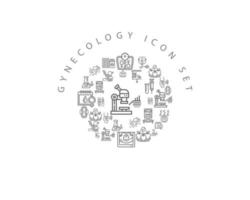 gynekologi element ikon uppsättning design på vit bakgrund vektor