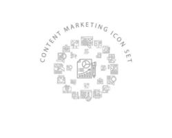 Content-Marketing-Icon-Set-Design auf weißem Hintergrund. vektor