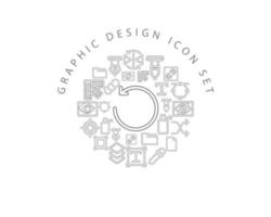 Grafikdesign-Icon-Set-Design auf weißem Hintergrund. vektor