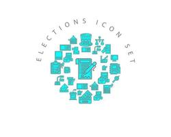 Wahlen-Icon-Set-Design auf weißem Hintergrund. vektor