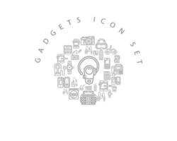 Gadget-Icon-Set-Design auf weißem Hintergrund. vektor