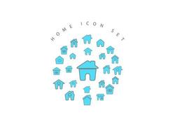 Home-Icon-Set-Design auf weißem Hintergrund. vektor