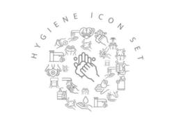Hygiene-Icon-Set-Design auf weißem Hintergrund. vektor