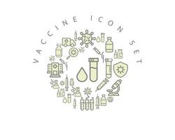 vaccin ikon uppsättning design på vit bakgrund vektor