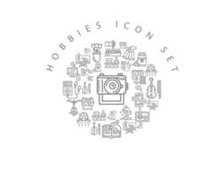 Hobbies-Icon-Set-Design auf weißem Hintergrund vektor