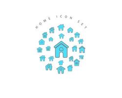 Home-Icon-Set-Design auf weißem Hintergrund. vektor