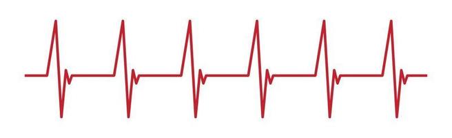 Herzpuls - geschwungene rote Linie auf weißem Hintergrund, medizinische Tests - Vektor