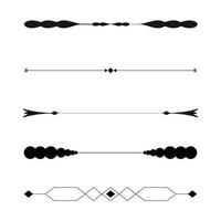 Satz von Ornamenten mit schwarzen Linien, Rahmen für Illustrationen auf weißem Hintergrund - Vektor