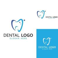 Zahnlogo, Logo für Zahngesundheit und Logo für Zahnpflege. unter Verwendung eines Schablonenillustrationsvektor-Designkonzepts vektor