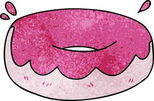 skurriler, handgezeichneter Cartoon-Donut vektor
