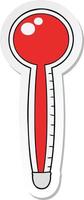 klistermärke av en tecknad termometer vektor