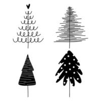 einfache weihnachtsbaum-vektorillustration. vektor