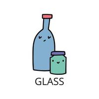 glas skräp vektor illustration. söt stil.