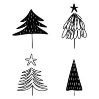 einfache weihnachtsbaum-vektorillustration. vektor