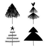 einfache weihnachtsbaum-vektorillustration. vektor