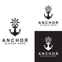 logotyp och ankare symbol design vektor illustration mall.
