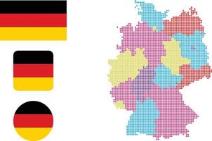 Tyskland Karta och flagga platt ikon symbol vektor illustration