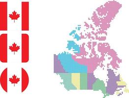 kanada Karta. och flagga. platt ikon symbol vektor illustration