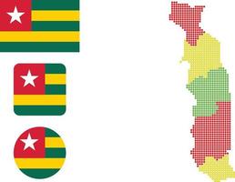 Togo Karta och flagga platt ikon symbol vektor illustration