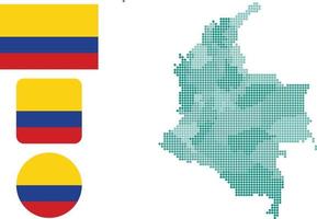 kolumbien karte und flaggensymbol symbol vektorillustration vektor