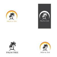 palm träd sommar logotyp mall vektor