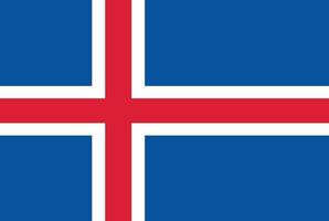flagga av de island. nationell island flagga tecken. platt stil. vektor