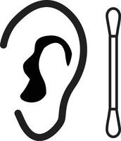 Wattestäbchen-Symbol auf weißem Hintergrund. Ohr- und Ohrstöpselzeichen. Hygiene-Routine-Konzept. flacher Stil. vektor