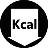 kalorier minskning på vit bakgrund. kcal minskning symbol. låg kilokalorier grafik tecken. platt stil. vektor